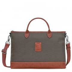 Longchamp | Boxford S Briefcase Brown - Recycled canvas | Brown