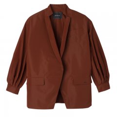 Longchamp | Kimono jacket Chestnut - Technical taffeta | Chestnut