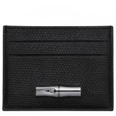 Longchamp | Le Roseau Card holder Black - Leather | Black