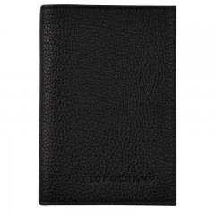 Longchamp | Le Foulonné Passport cover Black - Leather | Black