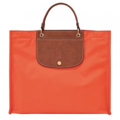 Longchamp | Cabas L Tote Bag Carrot - Canvas | Paprika