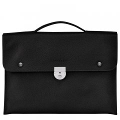 Longchamp | Le Foulonné S Briefcase Black - Leather | Black