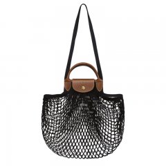 Longchamp | Le Pliage Filet L Mesh bag Black - Canvas | Black