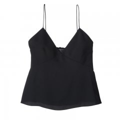 Longchamp | Thin strap top Black - Fluid crepe | Black