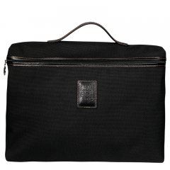 Longchamp | Boxford S Briefcase Black - Recycled canvas | Black