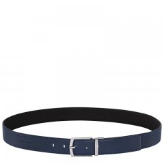 Longchamp | Le Foulonné Men's belt Navy/Black - Leather | Navy/Black