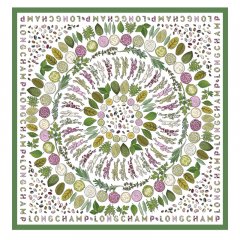 Longchamp | Herbarium Silk scarf 90 Green - OTHER | Green