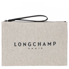 Longchamp | Essential Pouch Ecru - Canvas | Ecru