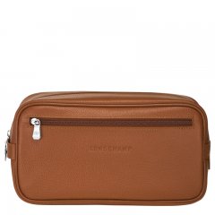 Longchamp | Le Foulonné Toiletry case Caramel - Leather | Caramel