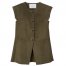 Longchamp | Sleeveless jacket Khaki - Leather | Khaki