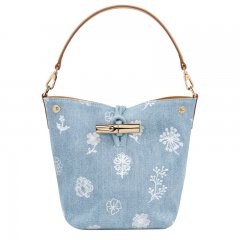 Longchamp | Le Roseau XS Bucket bag Sky Blue - Canvas | Sky Blue