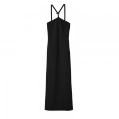 Longchamp | Long dress Black - Crepe | Black