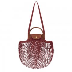 Longchamp | Le Pliage Filet L Mesh bag Mahogany - Canvas | Mahogany