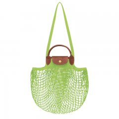 Longchamp | Le Pliage Filet L Mesh bag Green Light - Canvas | Green Light