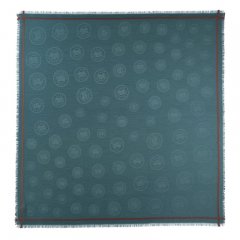 Longchamp | La Médaille Shawl Peacock - Cotton blend | Peacock