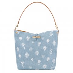 Longchamp | Le Roseau M Hobo bag Sky Blue - Canvas | Sky Blue