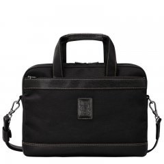 Longchamp | Boxford S Briefcase Black - Recycled canvas | Black