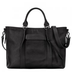 Longchamp | 3D L Handbag Black - Leather | Black