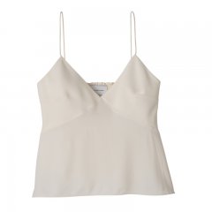 Longchamp | Thin strap top Ecru - Fluid crepe | Ecru