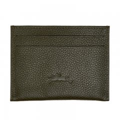 Longchamp | Le Foulonné Card holder Khaki - Leather | Khaki