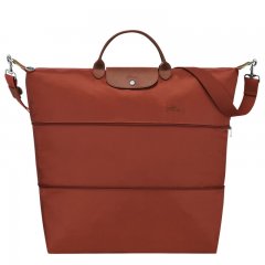 Longchamp | Le Pliage Green Travel bag expandable Chestnut - Recycled canvas | Chestnut