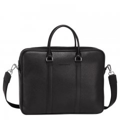 Longchamp | Le Foulonné S Briefcase Black - Leather | Black