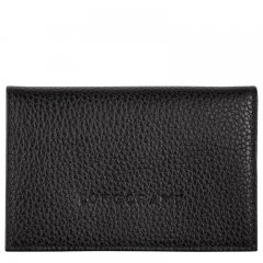 Longchamp | Le Foulonné Card holder Black - Leather | Black