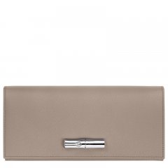 Longchamp | Le Roseau Flap wallet Clay - Leather | Clay