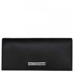 Longchamp | Le Roseau Flap wallet Black - Leather | Black