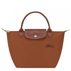 Longchamp | Le Pliage Green S Handbag Cognac - Recycled canvas | Cognac