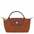 Longchamp | Le Pliage Green Pouch with handle Cognac - Recycled canvas | Cognac