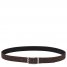 Longchamp | Le Foulonné Men's belt Mocha/Black - Leather | Mocha/Black