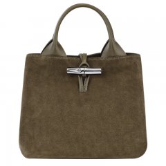 Longchamp | Le Roseau S Handbag Olive - Leather | Olive