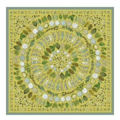 Longchamp | Herbarium Silk scarf 90 Kiwi Green - OTHER | Kiwi Green