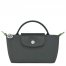 Longchamp | Le Pliage Green Pouch with handle Graphite - Recycled canvas | Graphite