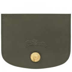 Longchamp | Épure Card holder Khaki - Leather | Khaki