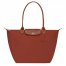 Longchamp | Le Pliage Green L Tote bag Chestnut - Recycled canvas | Chestnut