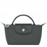 Longchamp | Le Pliage Green Pouch with handle Graphite - Recycled canvas | Graphite