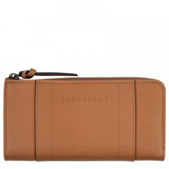 Longchamp | 3D Zip around wallet Natural - Leather | Natural