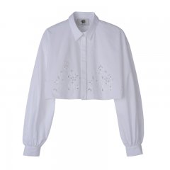 Longchamp | Shirt White - Poplin embroidered | White