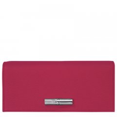 Longchamp | Le Roseau Flap wallet Beetroot - Leather | Beetroot