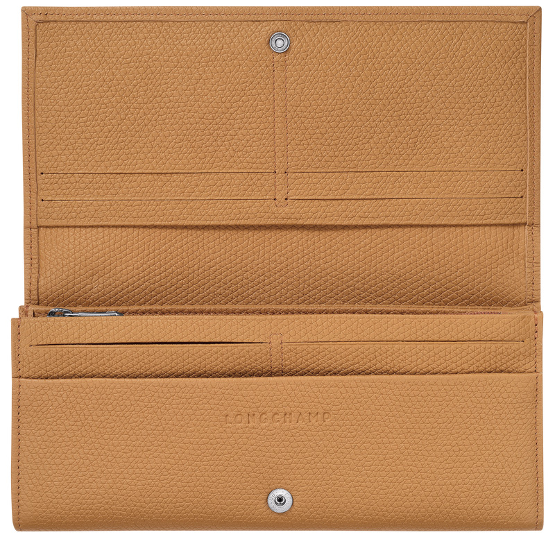 Longchamp | Le Roseau Flap wallet Walnut - Leather | Walnut