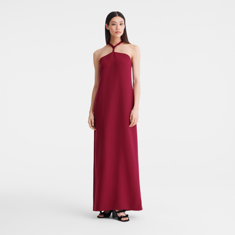 Longchamp | Long dress Beetroot - Crepe | Beetroot