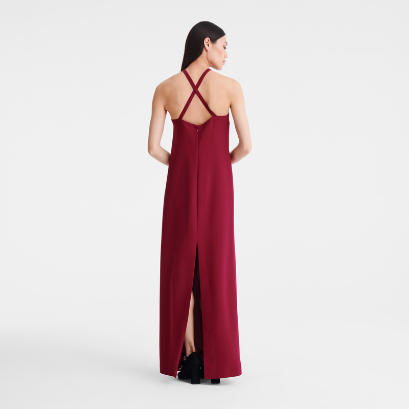Longchamp | Long dress Beetroot - Crepe | Beetroot