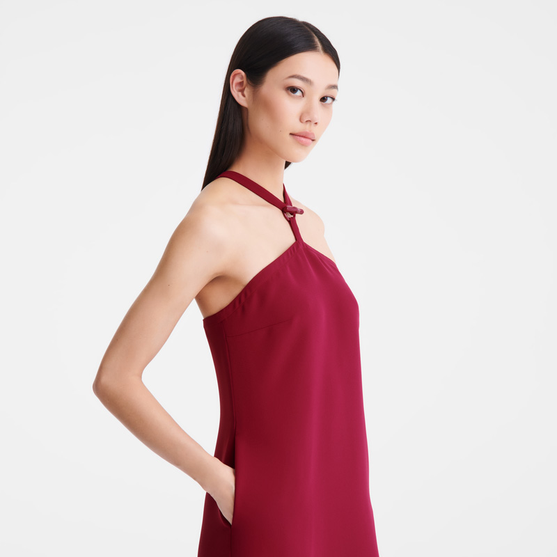 Longchamp | Long dress Beetroot - Crepe | Beetroot