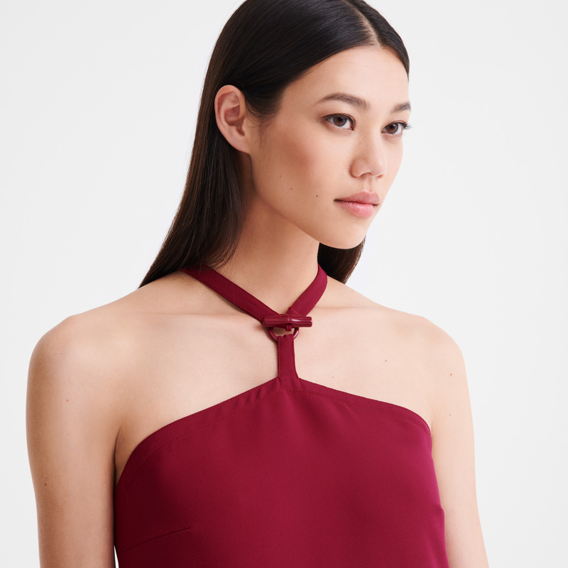 Longchamp | Long dress Beetroot - Crepe | Beetroot