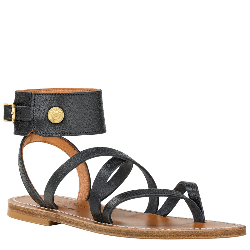 Longchamp | x K.Jacques Sandals Black - Leather | Black