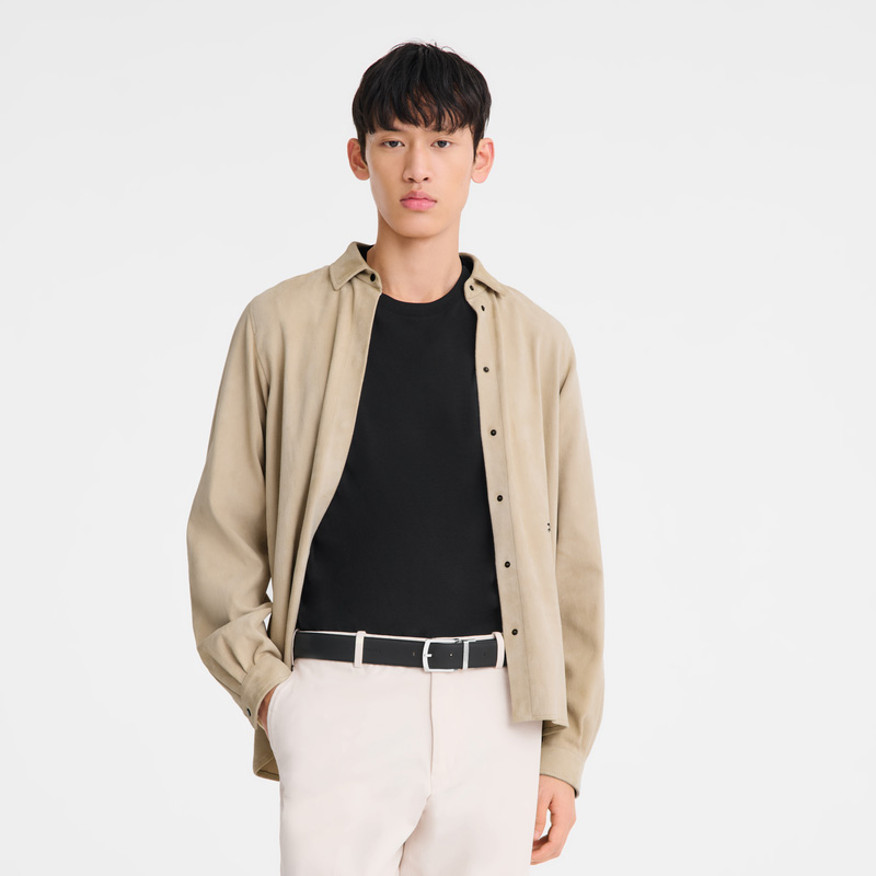Longchamp | Le Foulonné Men's belt Navy/Black - Leather | Navy/Black