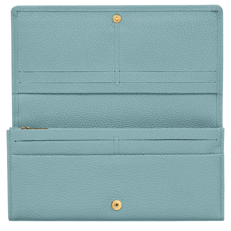 Longchamp | Le Foulonné Continental wallet Eucalyptus - Leather | Eucalyptus