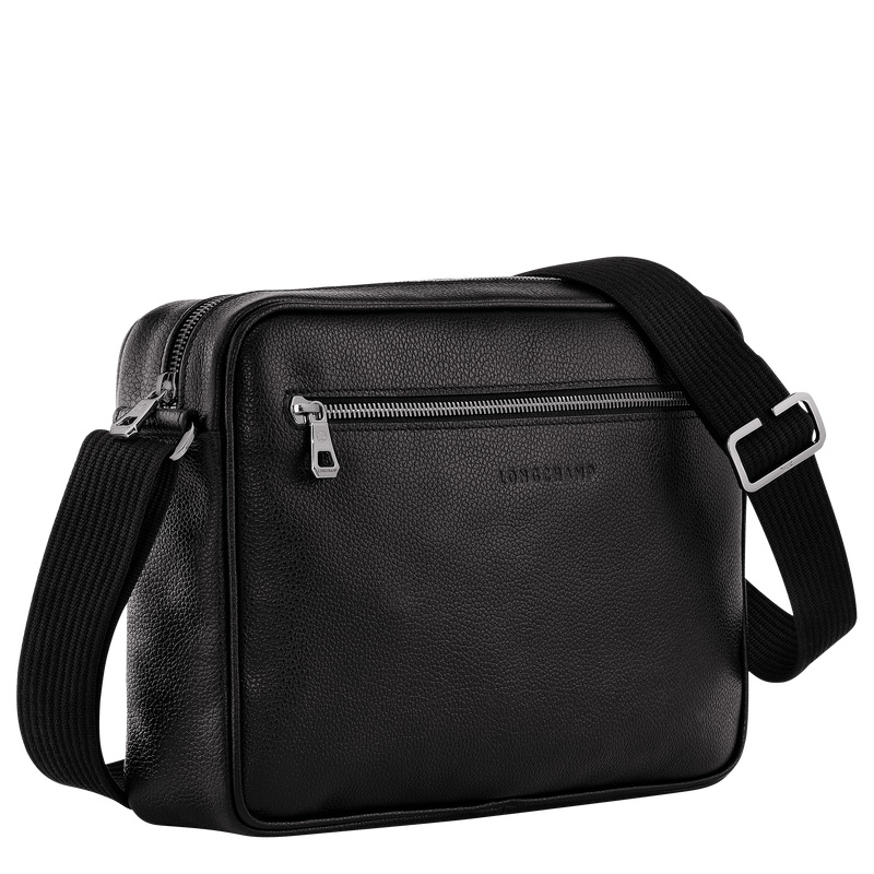 Longchamp | Le Foulonné M Camera bag Black - Leather | Black